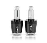 Embouts De Guidon De Moto Poids Poignées De Guidon Bouchons Anti-Vibration Silder Bouchons Pour Suzuki HAYABUSA 1999-2022 2021 2020 2019(Black Silver)