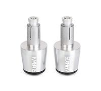 Embouts De Guidon De Moto Poids Poignées De Guidon Capuchon Anti-Vibration Silder Plug Pour NMAX 125 NMAX125 2020 2021 2022 2023(Silver-black)