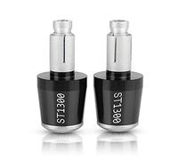 Embouts de Guidon pour H-Onda ST1300 St 1300 2002-2003 2004 2005 7/8 "22 MM CNC Aluminium Moto Bar End Cap Guidon Embout Bouchons(Black- Silver)