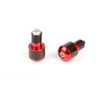 Embouts de guidon ronds Ø17 look Carbone noir et anodisés rouge