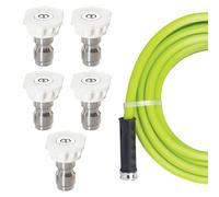 Embouts de nettoyeur à pression, buse de nettoyeur à pression, 5 têtes de nettoyeur haute pression, conseils de pulvérisation à raccord rapide résistant à l'usure pour jardin, allées et terrasses