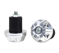 Embouts de poignées de Guidon de Moto, Capuchons de Guidon, Bouchons de Guidon, Embouts de Guidon, Capuchons de Guidon pour Moto Yamaha, Noir (Argent)