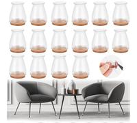Embouts de Protection en Silicone Transparent pour Pieds de Chaise, Lot de 16 pcs, 18-25MM, Protège Les Sols des Rayures, Facile à Installe protection pied de chaise silicone silicone chair leg floor