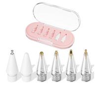 Embouts de rechange améliorés pour Apple Pencil Pro/2{^>e<^} génération/1ère génération/USB C, pointes métalliques résistantes à l'usure avec étui de rangement, ensemble de pointes de stylo iPad