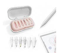 Embouts de Rechange pour Apple Pencil, Accessoires de Pointes de Stylet Améliorées avec Boîte de Transport, Compatibles avec Stylet 2e/1ère Génération et USB-C (6 en 1, Rose)