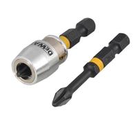 Embouts De Torsion DEWALT PH2 x 50mm (x2) Et Manchon Magnétique DEWDT7