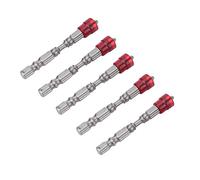 Embouts de Tournevis,Akozon 5Pcs 65 mm acier magnétique tête cruciforme PH2 Adaptateur de Vissage - avec Aimant et butée de Profondeur + Embout Ph2(Red)