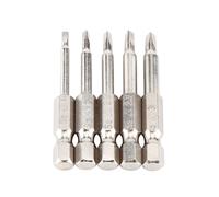 Embouts de tournevis triangulaires 5 pièces magnétiques TA 1,8/2,0/2,3/2,7/3,0 mm - embouts longs 50 mm avec tige hexagonale 1/4 pouce - accessoires pour outils électriques et manuels