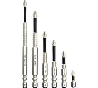 Embouts de Vissage Magnétiques 5 Pièces - Embouts PH2 Anti-Dérapants pour Perceuse ou Tournevis Manuel, 25/50/65/70/90, Aimantés Haute Précision pour Outils Électriques et Réparations