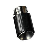 Embouts D'éChappement 1 Pièce Embouts D'échappement Simples Tuyau Argenté Brillant en Fiber Carbone Queue Silencieux Tuyau D'échappement pour Universel Embout Echappement(ID 86MM-OD 101MM)