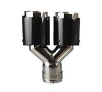 Embouts D'échappement 1 Pièces Universel Voiture Carbone Queue Gorge Longueur Polonais Double Sortie Sergé Brillant Silencieux D'échappement Tuyau Arrière Voiture(66mm-76mm)