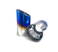 Embouts D'Échappement 2 Pièces/ensemble Chromage En Acier Inoxydable Voiture Silencieux D'échappement Pointe Tuyaux Couvre Pour A1 A3 A4 TT 2009-2015 D'Échappement(Bleu)