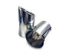 Embouts D'Échappement 2 Pièces/ensemble Chromage En Acier Inoxydable Voiture Silencieux D'échappement Pointe Tuyaux Couvre Pour A1 A3 A4 TT 2009-2015 D'Échappement(Argent)