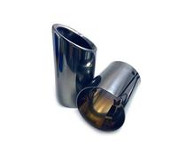 Embouts D'Échappement 2 Pièces/ensemble Chromage En Acier Inoxydable Voiture Silencieux D'échappement Pointe Tuyaux Couvre Pour A1 A3 A4 TT 2009-2015 D'Échappement(Noir)