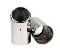 Embouts D'Échappement 2 Pièces/ensemble Pour VW Pour PASSAT 7.6 Cm/2.99in Couvercles De Tuyaux De Silencieux D'échappement Voiture En Acier Inoxydable D'Échappement(Silver-9.5cm)