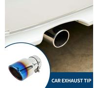 Embouts D'Échappement À Double Paroi pinces Arrière De Tuyau D'Échappement De Voiture En Acier Inoxydable 2,5" Entrée 3,5" Sortie 6,7" Longueur 1 Ensemble Ton Argent Bleu