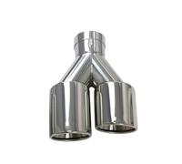 Embouts D'échappement Doubles Échappement Course Double Modification Voiture Silencieux Tuyau D'échappement Automobile Universel Embouts Embouts D'éChappement(Right In63-Out 89mm)