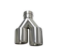 Embouts D'échappement Doubles Échappement Course Double Modification Voiture Silencieux Tuyau D'échappement Automobile Universel Embouts Embouts D'éChappement(Left In63-Out 89mm)