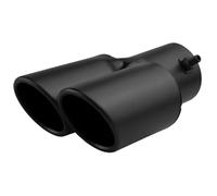 Embouts d'échappement doubles, embouts d'échappement droits en acier inoxydable à 2, 5 entrées pour camions et voitures (noir) Embout double embout