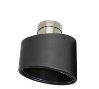 Embouts d'échappement Embout de silencieux d'échappement ovale en fibre de carbone mat, 150 mm, inclinable, décoration gauche-droite, argent inoxydable(Left 48MM)
