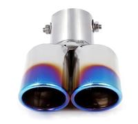 Embouts D'Échappement Embout De Silencieux D'échappement Universel Voiture Acier Inoxydable Bleu Grillé 1-2 Doubles Tuyaux Couvercle Arrière
