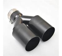 Embouts D'éChappement Embout De Sortie De Silencieux Noir Double Tuyau D'échappement Arrière Universel en Acier Inoxydable 304 Importé Embout Echappement(66MM IN-102MM Out)