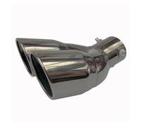 Embouts D'échappement Embout D'échappement Double Courbé Pour Voiture Silencieux À Boulonner Coupe Inclinée 63/76 Mm Noir Acier Inoxydable Plaqué Titane(63mm)