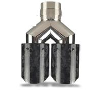 Embouts D'éChappement Embout D'échappement Double En Fibre De Carbone Forgée Et Acier Inoxydable Chromé Doré 1 Pièce Silencieux De Modification Tuyau D'échappement De Voiture