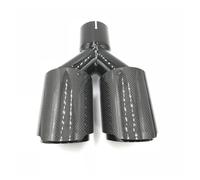 Embouts D'Échappement Embout D'échappement En Fiber Carbone Brillant, 89MM Style Voiture Universel Peinture Noire Tuyau Silencieux Brillant Une Pièce D'Échappement(76MM IN-101MM OUT)