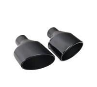 Embouts D'Échappement Embout D'échappement Universel En Acier Inoxydable Pour Voiture, 1 Paire Sortie 63mm Tuyau Silencieux Ovale Incliné Roulé Tuyau D'Échappement(Noir brillant)