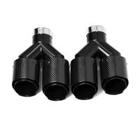 Embouts D'éChappement Embout D'échappement Universel Pour Voiture En Fibre De Carbone Noire Forme Y Double Silencieux Brillant Buse Sortie(ID63MM)
