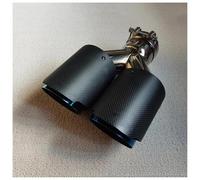 Embouts D'Échappement Embout Silencieux D'échappement En Fiber Carbone Mat 1 Pièce Double Sortie Buse Silencieux Décoration Universelle Bleu Inoxydable D'Échappement(63MM IN 76MM OUT)