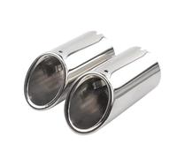 Embouts D'Échappement Embouts De Silencieux Pour BMW E90 325i 328i Embout D'échappement Rond Universel Pour Tuyaux 60 Mm(Slanted silver)