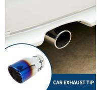 Embouts D'Échappement Inclinés À Double Paroi Avec pinces Pour Tuyau D'Échappement Arrière En Acier Inoxydable 2,5" Entrée 4,1" Sortie 7,1" Longueur 1 Ensemble Ton Argent Bleu