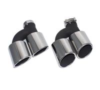 Embouts D'Échappement Lot 2 Tuyaux D'échappement Arrière Acier Inoxydable Double Sortie Voiture Pour A4 A5 A6 A7 S4 S5 S6 S7 Embout Silencieux Noir Buse 60 Mm(Argent)
