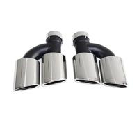 Embouts D'Échappement Lot 2 Tuyaux D'échappement Arrière Acier Inoxydable Double Sortie Voiture Pour A4 A5 A6 A7 S4 S5 S6 S7 Embout Silencieux Noir Buse 60 Mm(Argent)