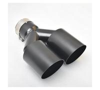 Embouts D'échappement Moteurs Silencieux D'échappement Noir en Acier Inoxydable À Double Tube pour Automobile Embout Echappement(IN60-OUT76mm)