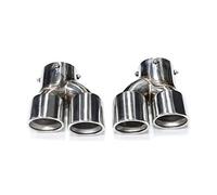 Embouts d'échappement Paire D'embouts D'échappement En Fibre De Carbone Pour BMW G22 G23 M440i 2021-2022, Système D'échappement Double Embout Silencieux Simulateur Sifflet(Silver)