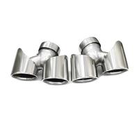 Embouts D'échappement Pour 911 Carrera 991.2 NON-PSE 2017 2018 2019 Buse De Tuyau D'échappement Quad 304 Embouts En Acier Inoxydable Embout Silencieux Noir(Silver)
