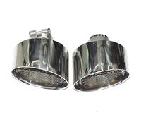 Embouts D'éChappement Pour A4 A5 A6 A7 Mise À Niveau Du Tuyau D'échappement RS Buse De Silencieux Bouche Ovale Noire Plate Universelle(SiIver)