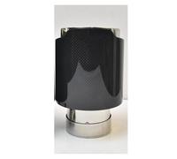 Embouts D'Échappement Tuyau D'échappement Voiture À Bride Droite 1 Pièce Embout Queue En Carbone Brillant Tuyau Silencieux Biseauté En Acier Inoxydable D'Échappement(57-101mm glossy)