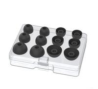 Embouts d'oreille de rechange en silicone pour Powerbeats Pro 2 avec trou de réduction du bruit, 3 tailles (S/M/L), boîte de rangement portable (noir, 2 x SML)