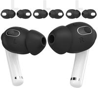 Embouts d'oreille en Silicone Souple[Pochette de Rangement Ajoutée] 3 Paires Ear Caps Covers Antidérapants Accessoires Compatible avec Apple AirPods 3 2021 (3 Paires Grand, Noir)
