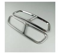 Embouts Embout De Pot D'échappement En Acier Inoxydable Pour A6 C7 2016-2018, Garniture De Protection, Cadre Décoratif Argenté Embout d'échappement pour voiture(Silver)