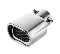 Embouts Embout d'échappement en acier inoxydable avec sifflet turbo, bleu, 6,3 cm Embout d'échappement pour voiture(Silver)