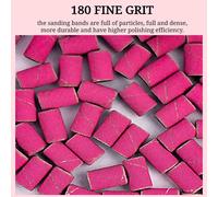 Embouts Ponceuse Manchons 100pcs,Grain 180 Embout Emeri Rose,Ongles Bandes De Ponçage Professionnelles Avec 2 Pcs Mèches 3/32¿ Et Boîtier Pour Manucure Pédicure