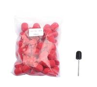 Embouts Ponceuse Manchons Perceuse à ongles en plastique rouge, accessoires, bouchons de bloc, mandrin dissolvant Gel, soins des pieds, cuticules, 50 pièces(13x19 80 Grit)