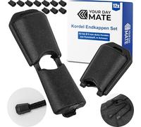 Embouts pour cordelette, 12 pièces, pour cordelettes jusqu'à Ø 5 mm, Design 4, noir, plastique, embouts pour cordelette de sac à dos, pull-over, veste, vêtements de plein air, embout de pince à corde