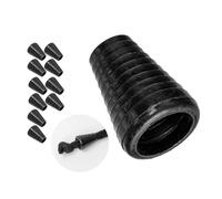Embouts pour cordelette, 12 pièces, pour des cordelettes jusqu'à Ø 5 mm, Design 5, noir, plastique, embouts de fermeture pour extrémité de cordelette de sac à dos, pullover, veste, vêtements outdoor