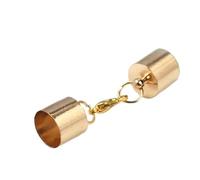 Embouts pour Cordes Lot de 12 Embouts Cordon en Cuir Rond doré 2, 3, 4, 5, 6, 7, 8, 9 et 11 mm, avec Fermoir Mousqueton, for Fabrication Bijoux(6mm)